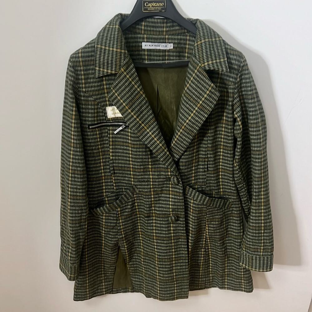 MY‎ MUM MADE IT PLAID SUIT DRESS JACKET BLAZER SIZE M